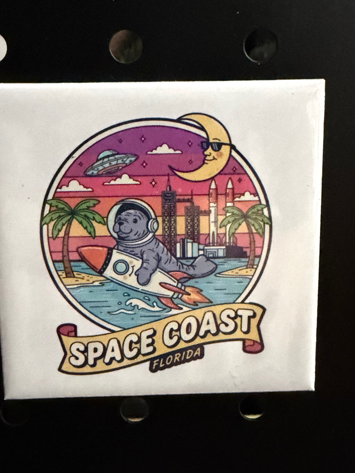 Space Coast Manatee Astronaut Photo Magnet