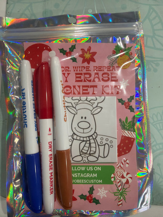 Reindeer color-your-own magnet kit with markers