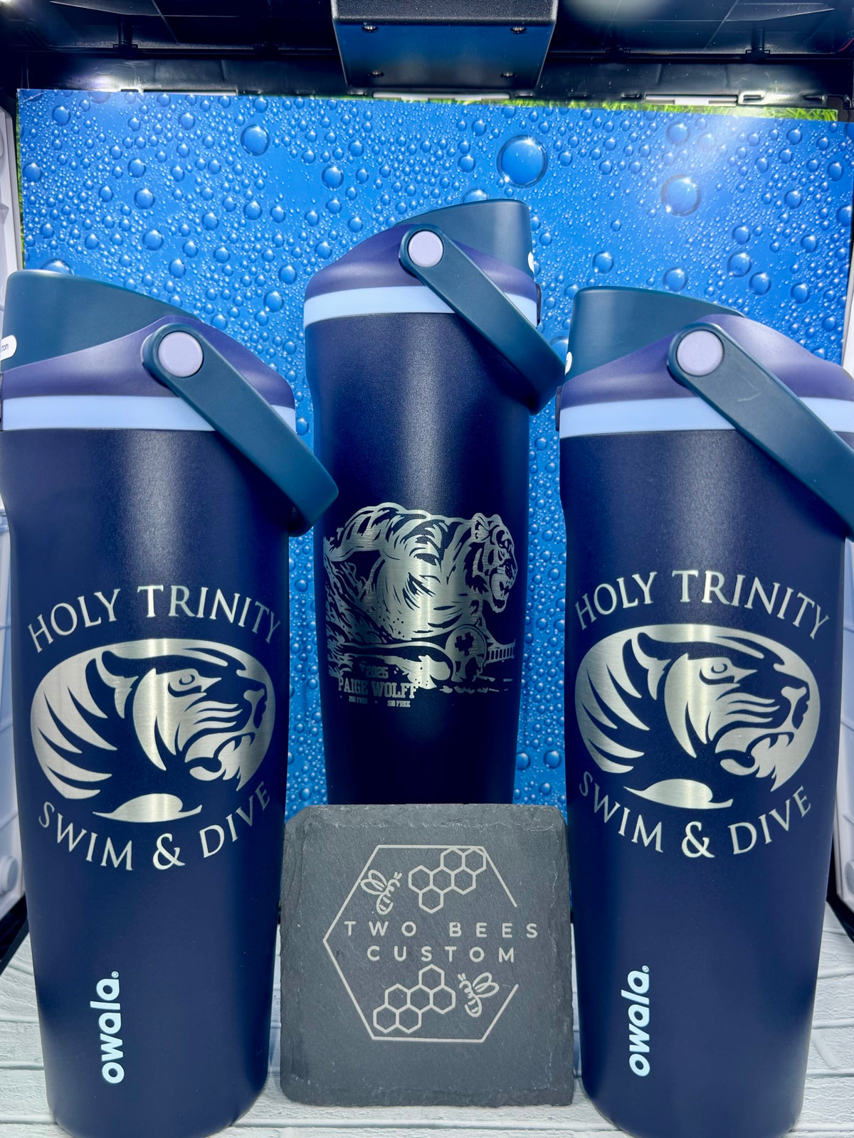 Engraved Owala bottles - Holy Trinity Swim & Dive set