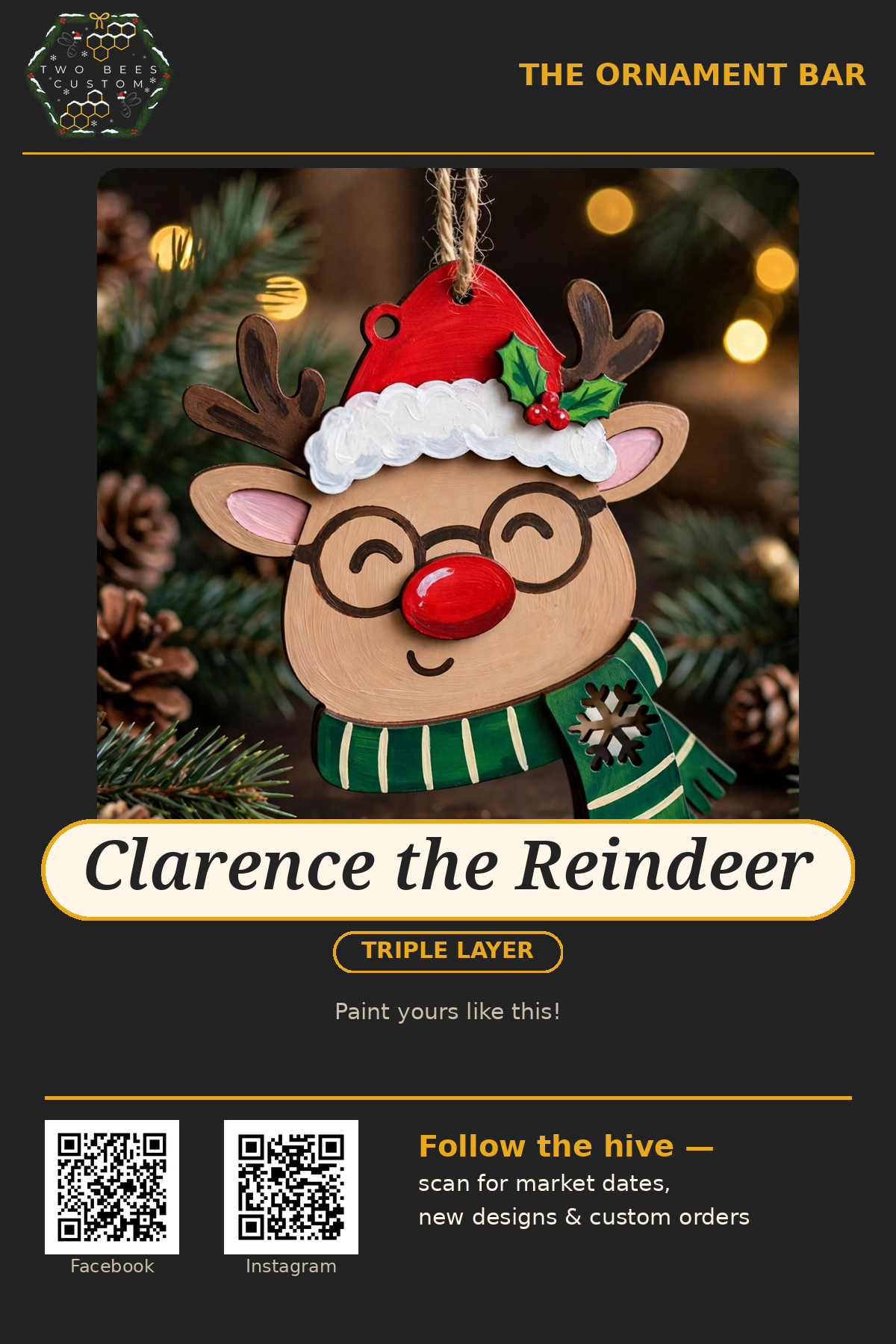 Clarence the Reindeer ornament kit
