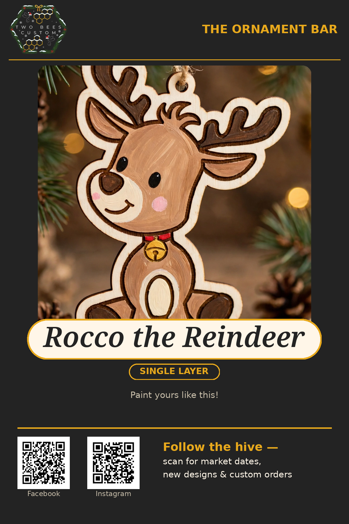Rocco the Reindeer ornament kit