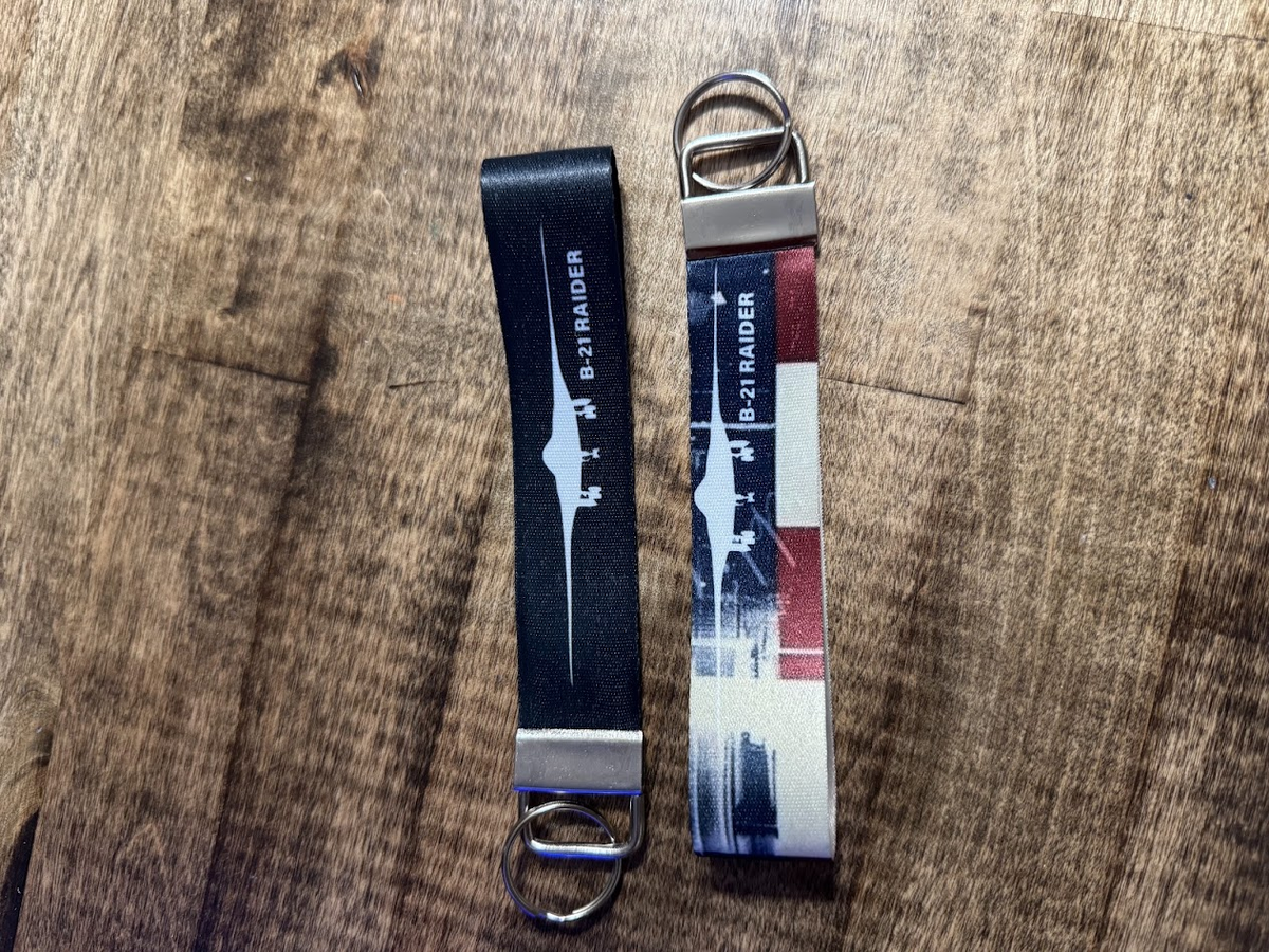 B-21 Raider lanyard keychains - both designs