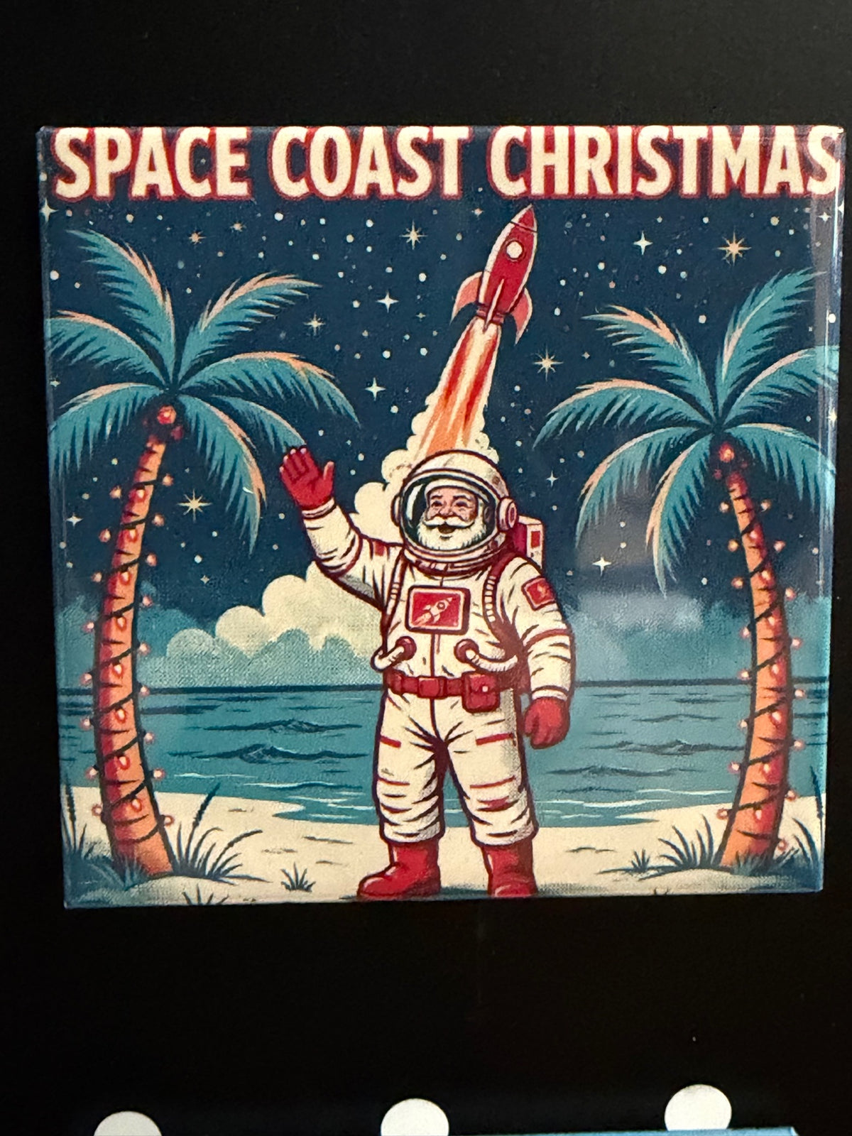 Space Coast Christmas Photo Magnet