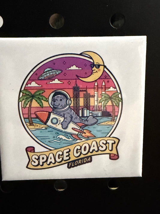 Space Coast Manatee Astronaut Photo Magnet