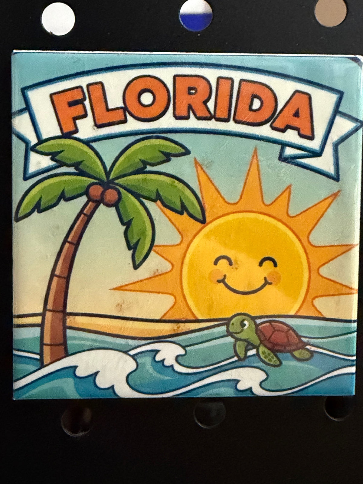 Florida Palm and Sea Turtle Photo Magnet
