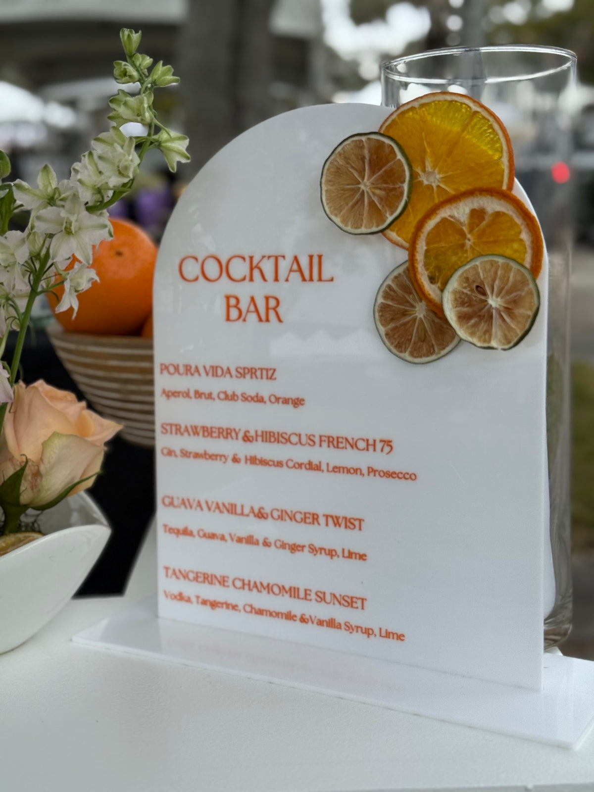 Custom cocktail menu sign