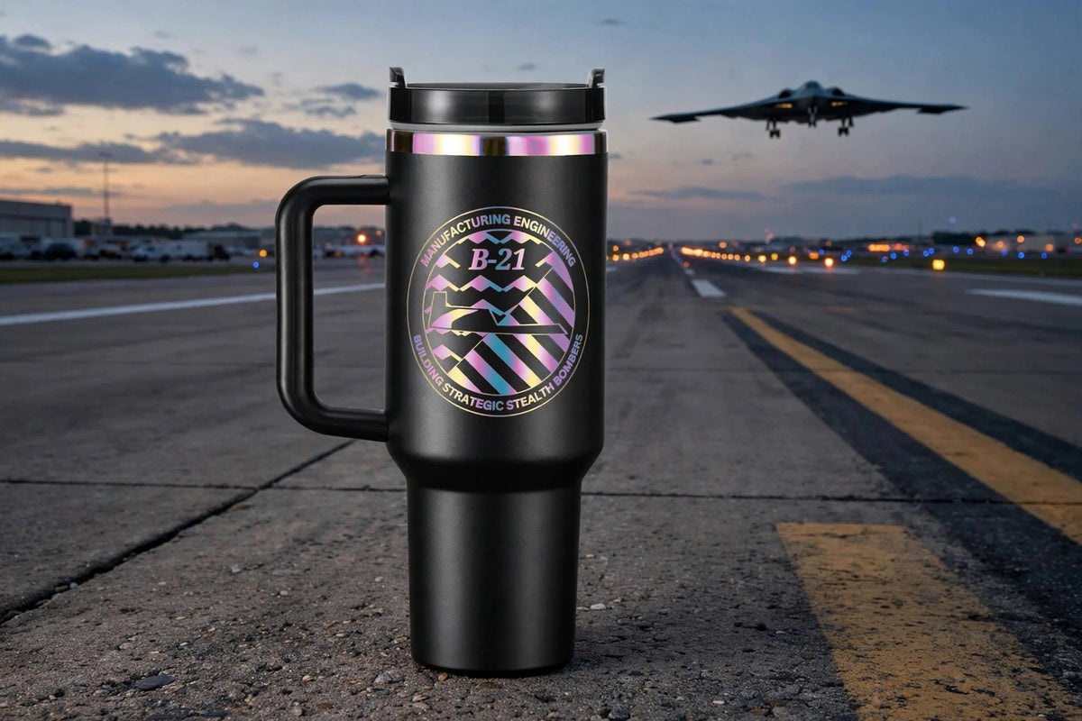 B-21 Manufacturing Engineering tumbler - Black Iridescent