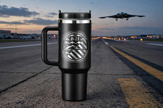 B-21 Manufacturing Engineering tumbler - Black Silver