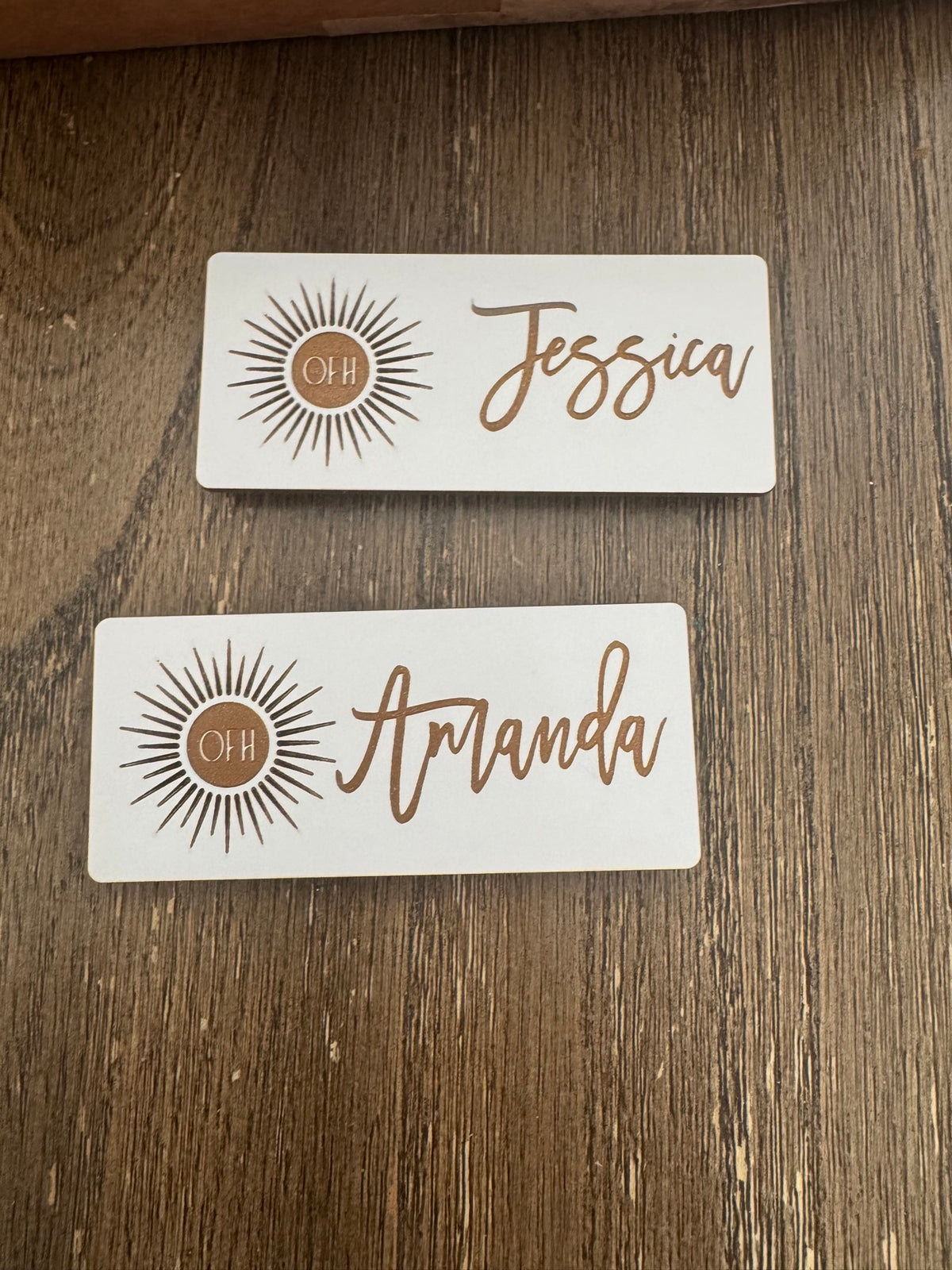 Custom engraved employee name badges