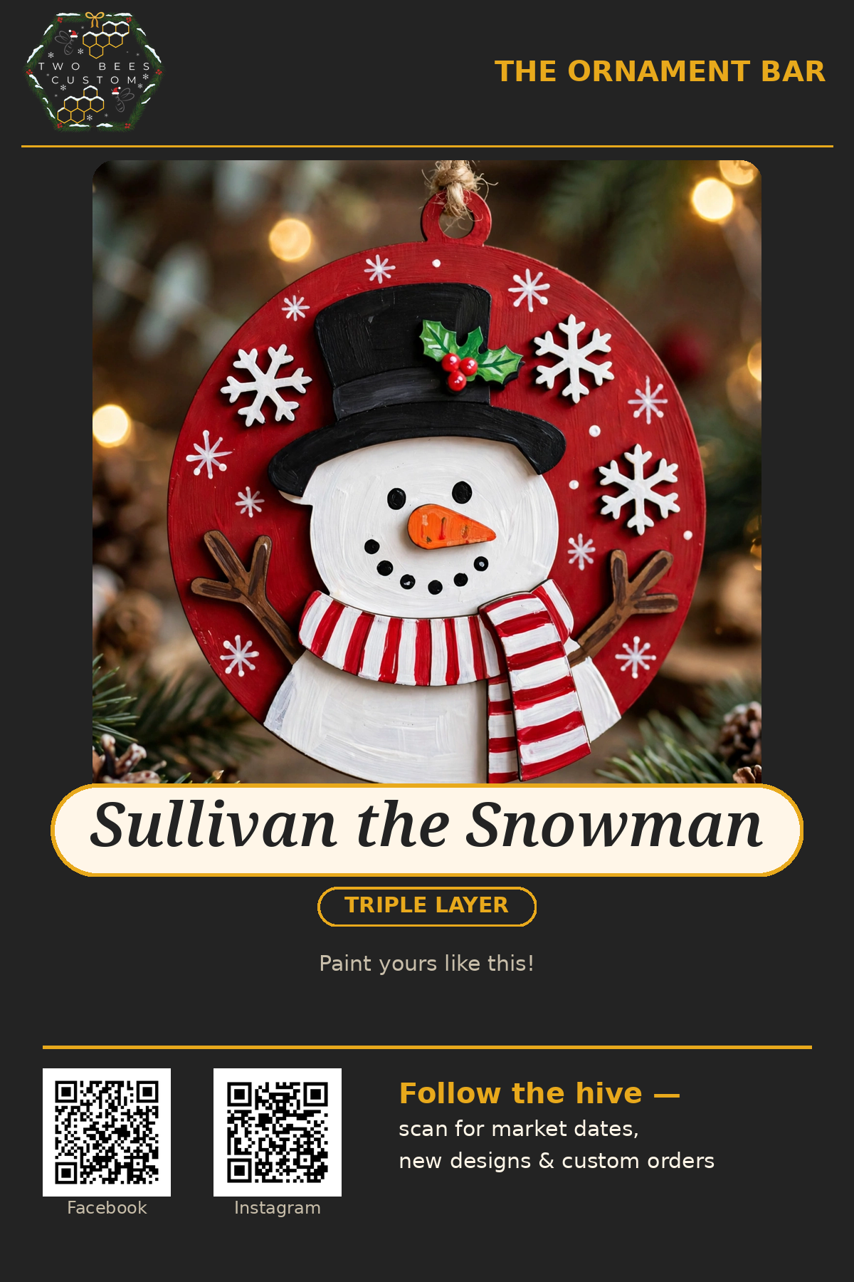 Sullivan the Snowman ornament kit