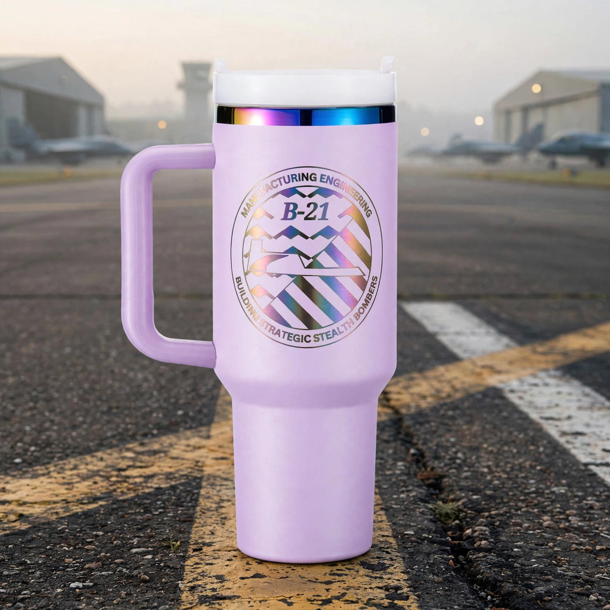 B-21 Manufacturing Engineering tumbler - Lavender Iridescent