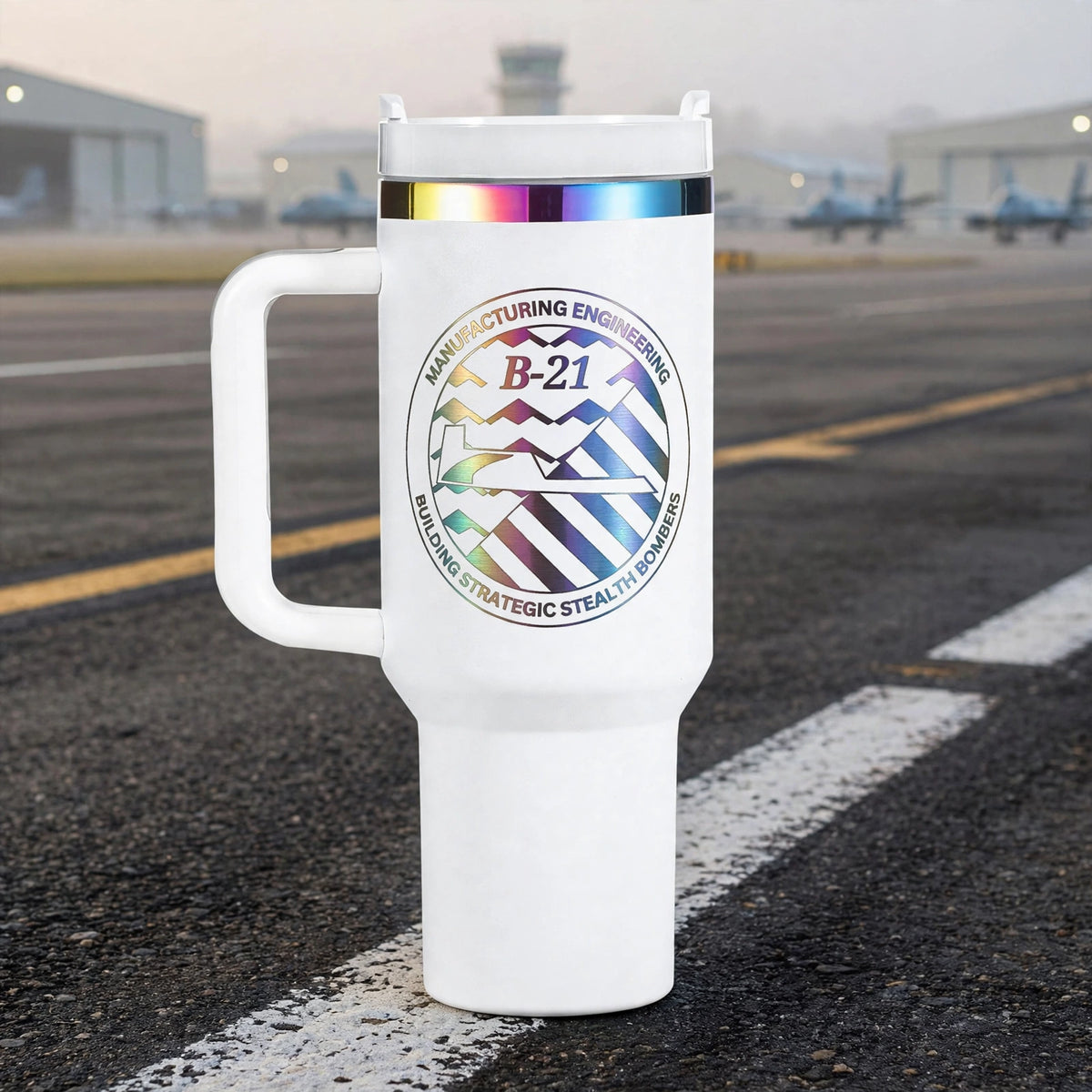 B-21 Manufacturing Engineering tumbler - White Iridescent